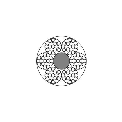 Round strand rope 6 x 19 w/ fibre core, galvanised, Ø 6 mm = 50