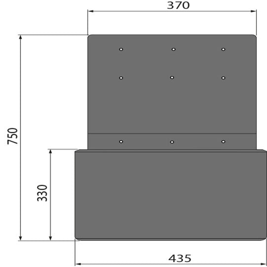 Anti-spray protective mat, W 435, H750, PP