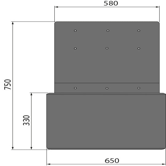 Anti-spray protective mat, W 650, H750, PP