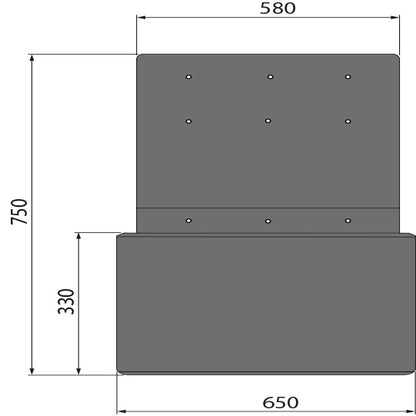 Anti-spray protective mat, W 650, H750, PP