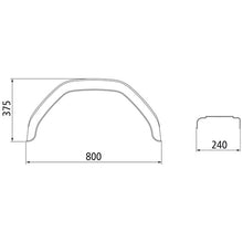 Plastic mudguard HMK 2480, 375 × 800 × 240 mm