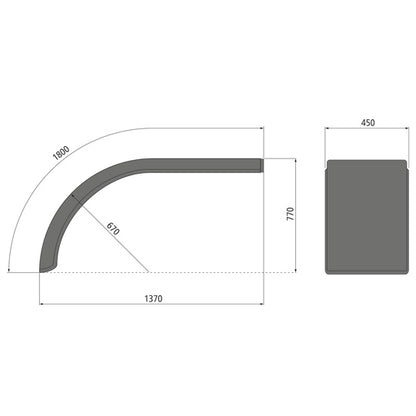 Double/triple-axle mudguard DE-PE 4519 End piece