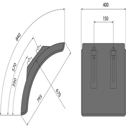 Plastic short (quarter) L-PE 40.795.09-IKK, polyethylene