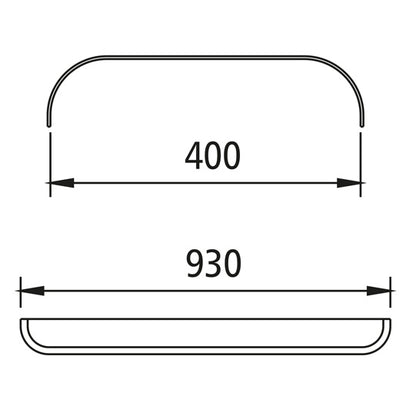 Mudguard - plastic DM - PE 40.940, straight centre section