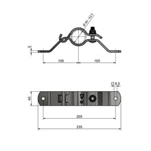 Bracket KS - R straight short, SS. Ø 40 - 42.5 mm