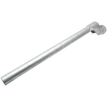 Support tube w/ flange 42 x 830 mm, cranked