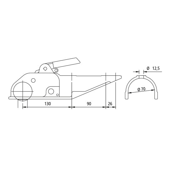 Coupling WW 200-C 7, drawbar Ø 70 mm, round