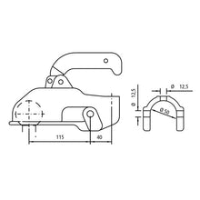 Coupling WW 350-B 5/1212, drawbar Ø 50 mm, round