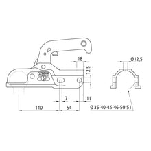 clutch WW 30 K+Z, drawbar Ø 50 mm