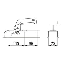 Vetokytkin WW 8-H. terästä. vetoaisa Ø 70 mm (neliö). 800 kg