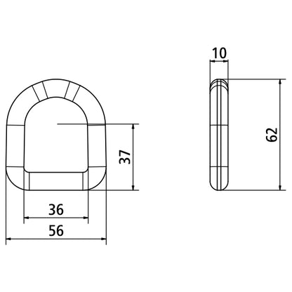 Lashing bracket, loose, hot-dip galvanized