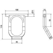 Raw lashing bracket, load capacity 2000 daN