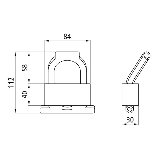 Raw lashing bracket, load capacity 2000 daN