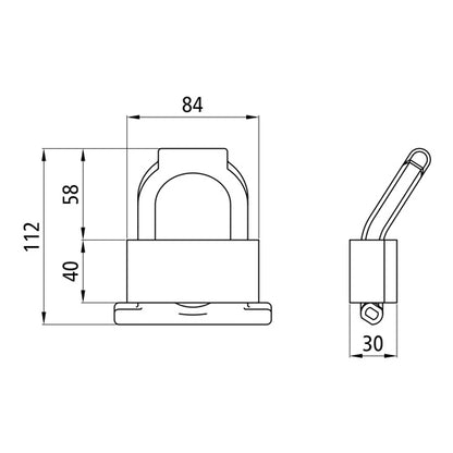 Raw lashing bracket, load capacity 2000 daN