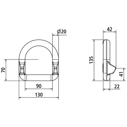 Lashing eye, galvanised, w/out weld-on lug, 15 t to DIN EN 1264