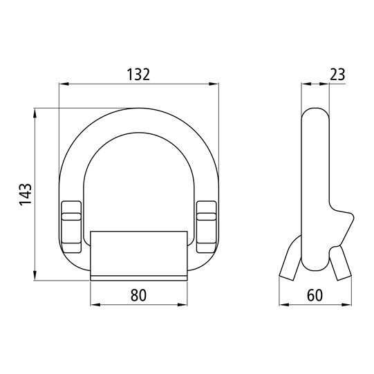 Weld-on strap, loose, raw, f. lashing eye 295131711