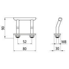 Suer lashing bracket w/ strap/2 stop nuts, galvanised, 1000 daN