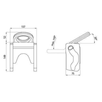 Lashing bracket, raw/primed, load capacity 10000 daN