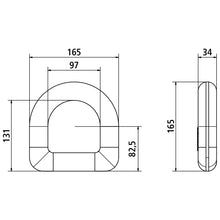 Lashing eye, raw stl., w/out weld-on lug, 20 t