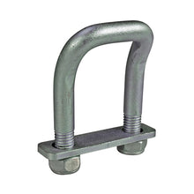 U-shaped lashing bracket 150° angled w/ plate and 2 galvanised