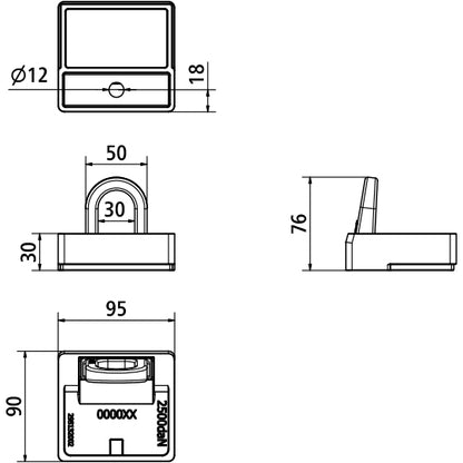Lashing trough w/ ring raw 2500daN