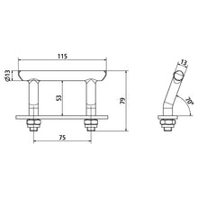 Lashing bracket w/ strap and 2 stop nuts, galvanised, 2500 daN