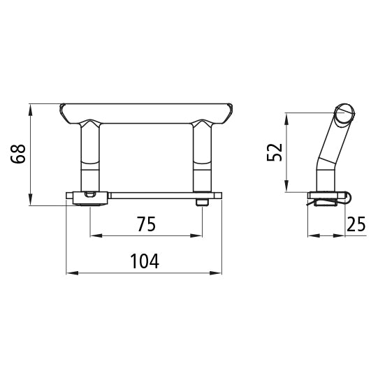 Lashing brkt, galv., w/ strap and SL securing device, 2500 daN