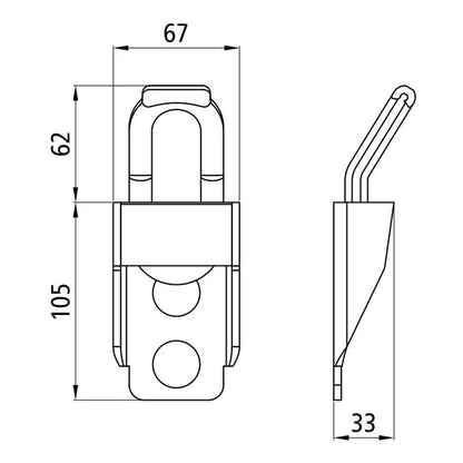 Lashing bracket w/ loop, raw, load capacity 2500 daN