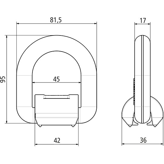 Lifting point w/ weld-on lug, load capacity 3.15 tonnes