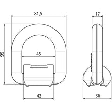 Lifting point w/ weld-on lug, load capacity 3.15 tonnes