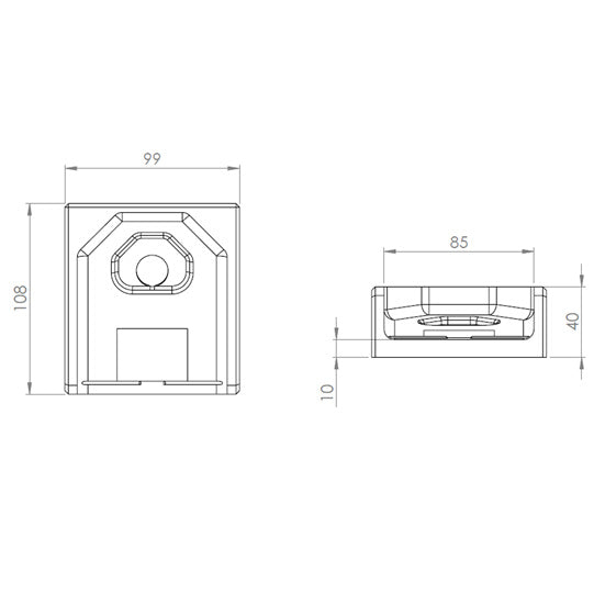 Weld-in tray f. lashing ring 295100 and strap 295181101