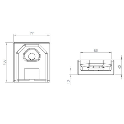 Weld-in tray f. lashing ring 295100 and strap 295181101