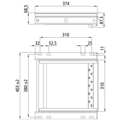 Stege, 1 steg, varmförzinkad, utdragbar