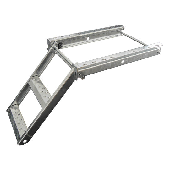 2-step stepladder, stl. hot-dip galvanized, extendable