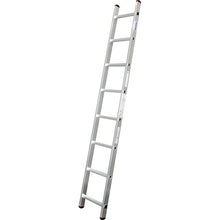 Enkel stege med 8 stegpinnar, aluminium, längd 2250 mm