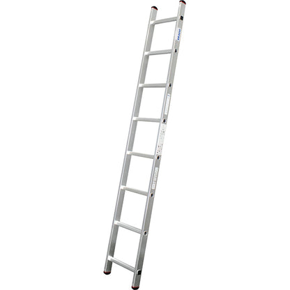 Enkel stege med 8 stegpinnar, aluminium, längd 2250 mm