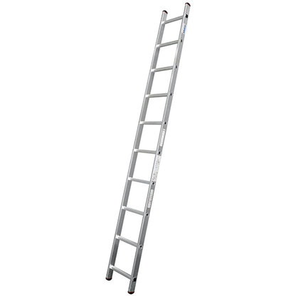 10-rung single ladder, aluminum, 2800 mm length