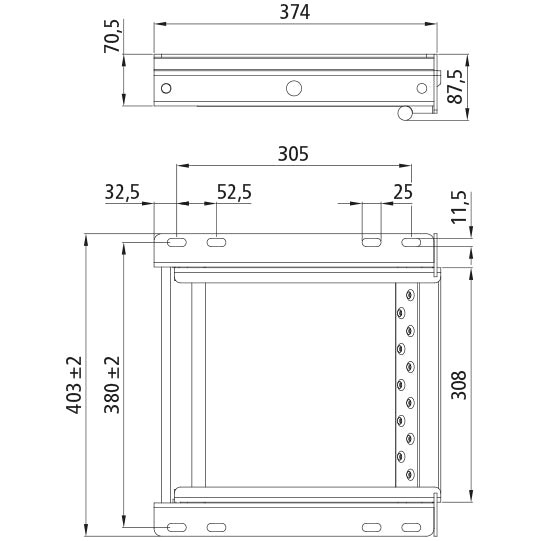 Trailer steps, 1-step, steel Geometcoated,retractable,400x370mm