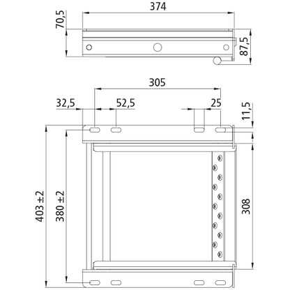 Trailer steps, 1-step, steel Geometcoated,retractable,400x370mm