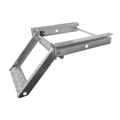 Trailer steps, 1-step, steel Geometcoated,retractable,400x370mm