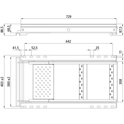 Trailer steps, 2-steps, with platform, stl Geomet, retractable