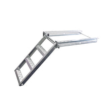 Trailer steps, 3-steps,steel Geometcoated,retractable,729x403mm