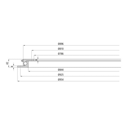 Spherical rim 16 L/ 950, undrilled