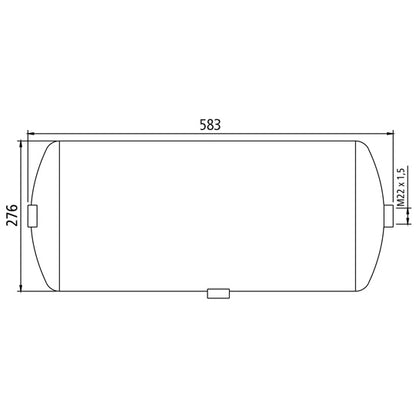 Compressed air tank, sheet stl., 30 litres, 276 × 583 mm
