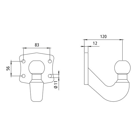 Screw-on plate w/ ball neck 329 062