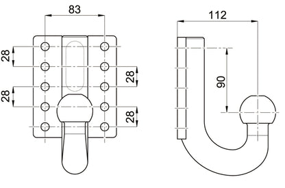 Screw-on plate with ball neck 329 072 (replacement for 321 169)