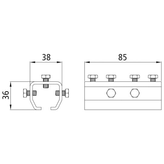 Connecting sleeve f. profile 100/type 21, galvanised
