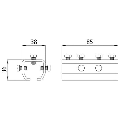 Connecting sleeve f. profile 100/type 21, galvanised