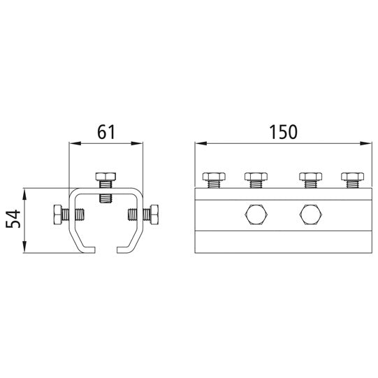 Connecting sleeve f. profile 400/type 24, galvanised