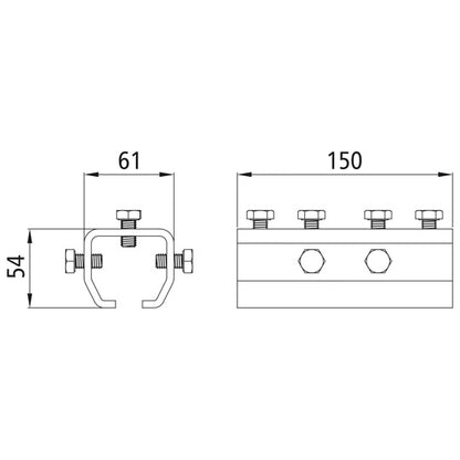 Connecting sleeve f. profile 400/type 24, galvanised
